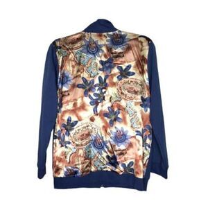 Maggie Sweet Track Jacket Size  Petite Small Floral Blue Orange